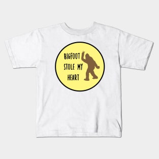 Bigfoot Stole My Heart Yellow Kids T-Shirt